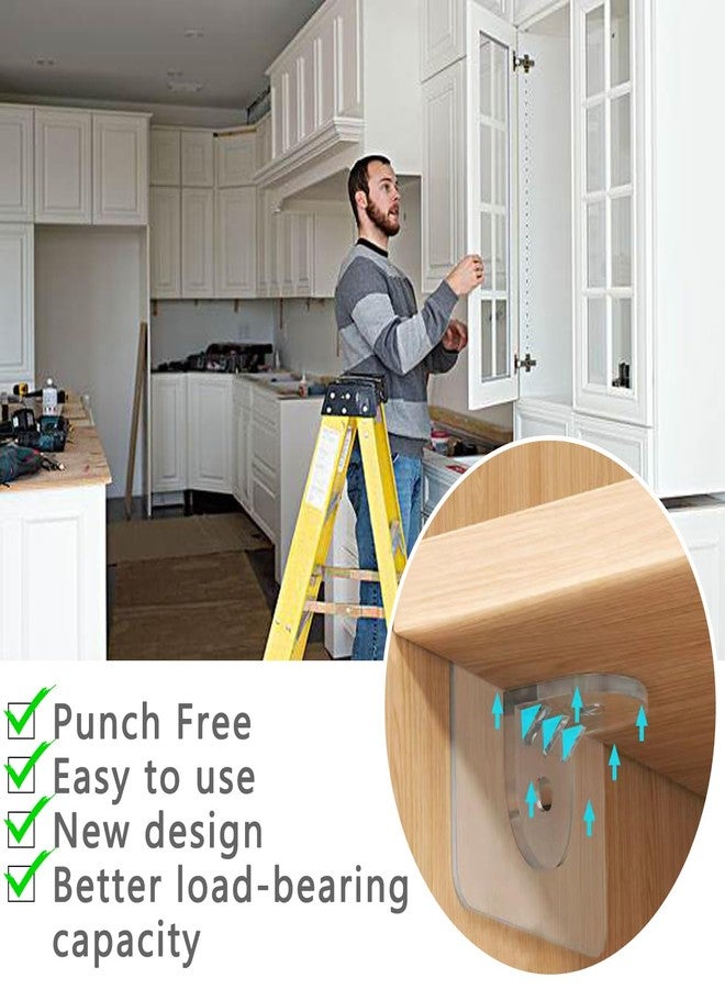LonlyEagle 20 Pieces Plastic Shelf Support Self Adhesive Bracket Separator Pin for Furniture Kitchen Cabinet Bookcase Cabinet Brackets Shingle Layer - Image 5